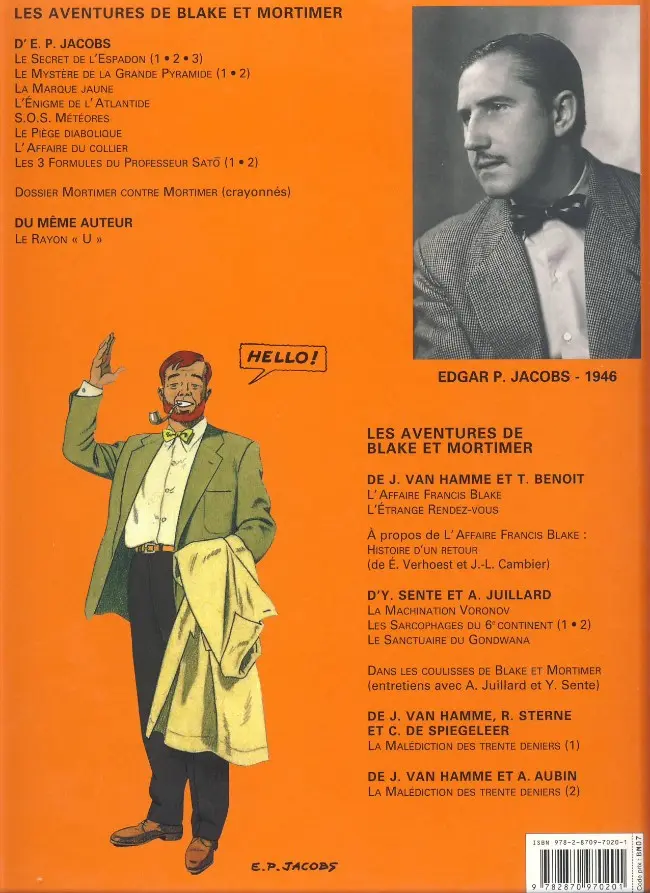 Verso de l'album Blake et Mortimer Tome 9 Le piège diabolique