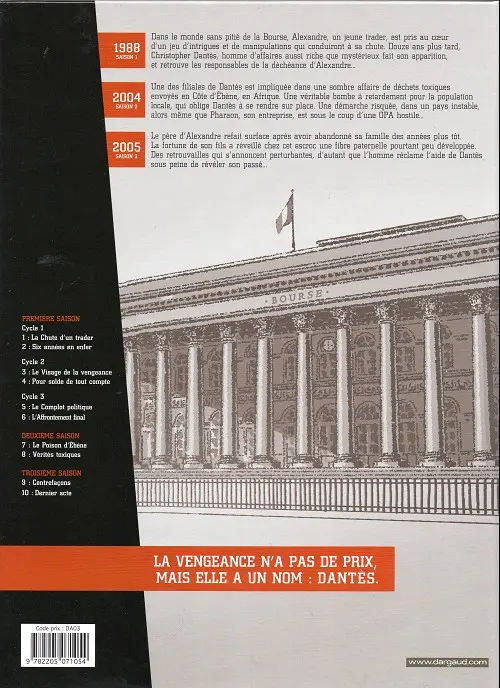 Verso de l'album Dantès Tome 7 Le poison d'Ébène