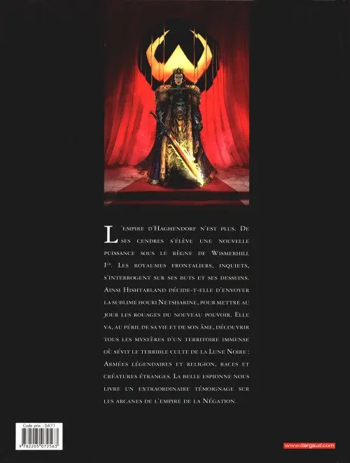 Verso de l'album Chroniques de la Lune Noire L'empire de la négation
