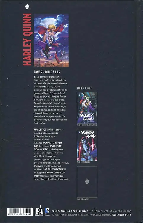 Verso de l'album Harley Quinn Tome 2 Folle à lier