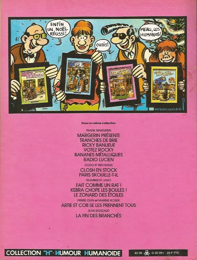 Verso de l'album Frank Margerin présente... N° 2 Tranches de Brie