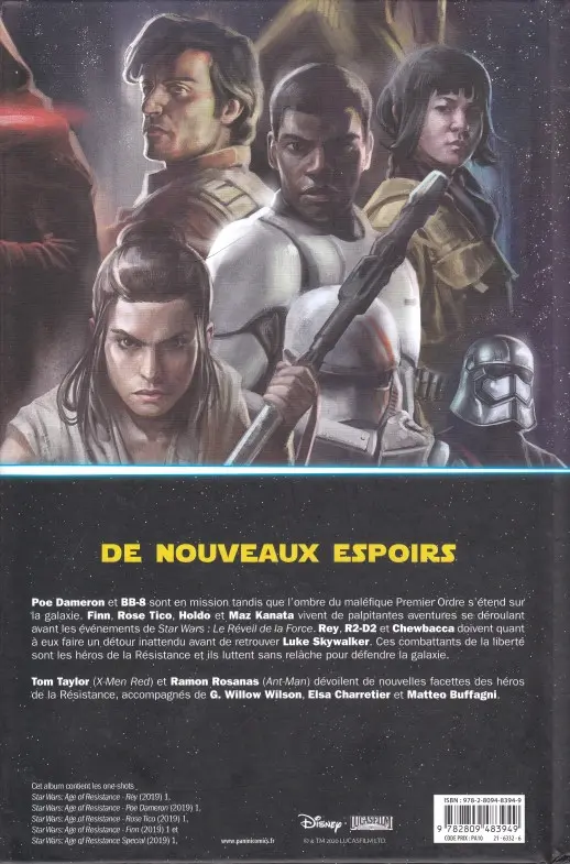 Verso de l'album Star Wars - L'Ère de la Résistance 1 Les Héros