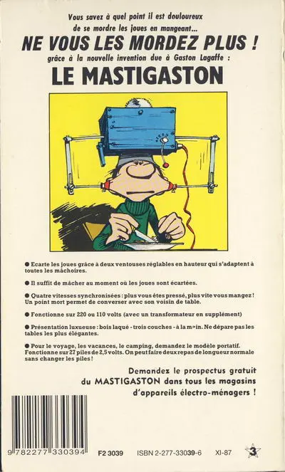Verso de l'album Gaston Tome 2 Gaffes à gogo
