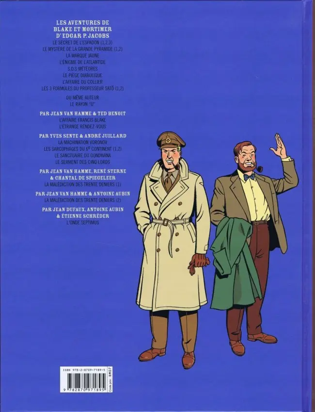 Verso de l'album Blake et Mortimer Tome 22 L'Onde Septimus