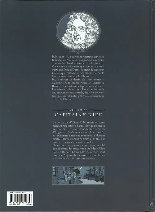 Verso de l'album Histoire des plus fameux pirates Tome 1 Capitaine Kidd