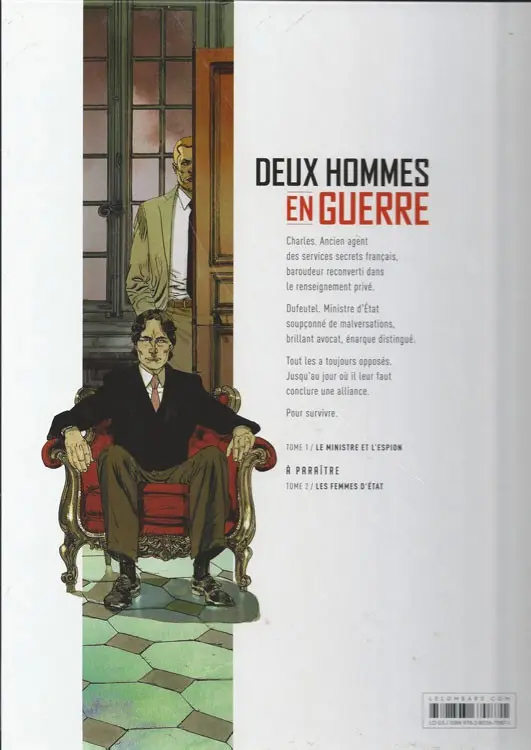 Verso de l'album Deux hommes en guerre Tome 1 Le Ministre et l'espion