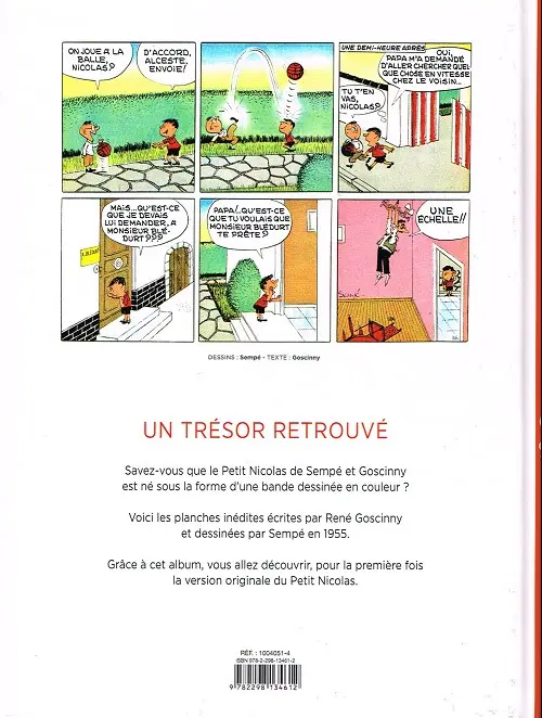 Verso de l'album Le Petit Nicolas La Bande Dessinée Originale
