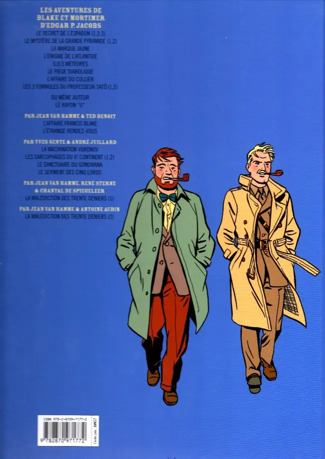 Verso de l'album Blake et Mortimer Tome 13 L'affaire Francis Blake
