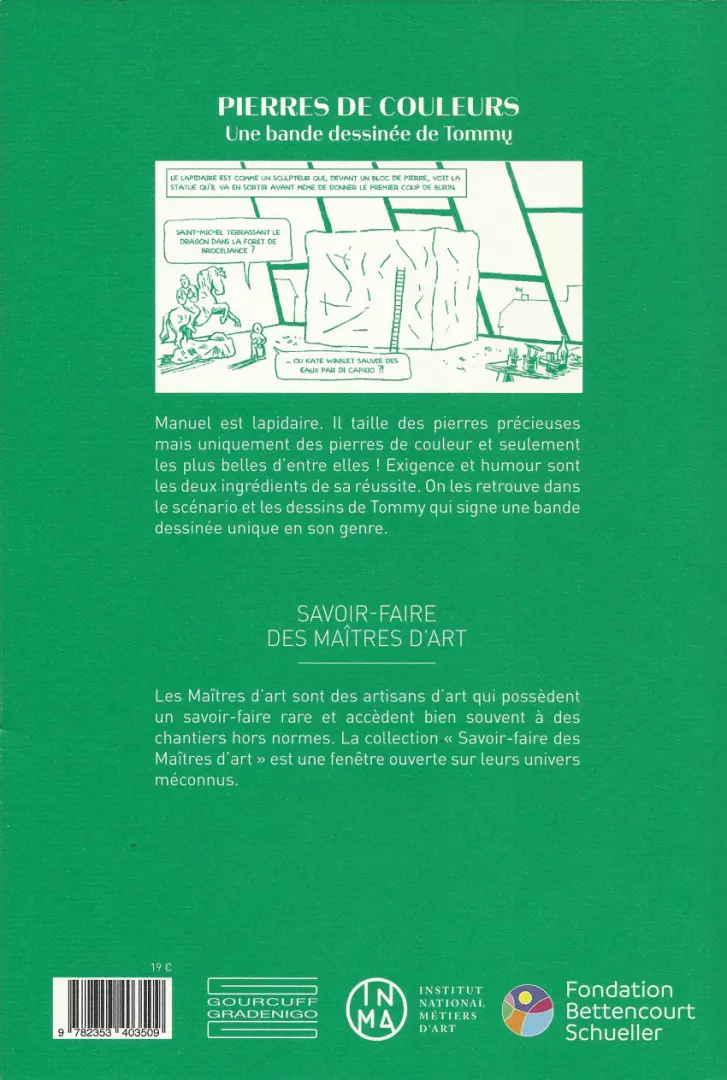 Verso de l'album Pierres de couleur