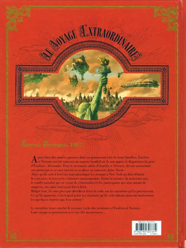 Verso de l'album Le Voyage Extraordinaire Tome 3 Le Trophée Jules Verne 3/3