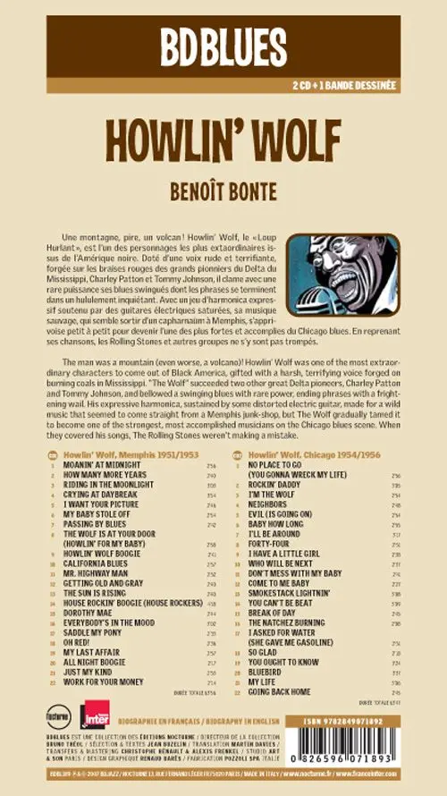 Verso de l'album BD Blues Tome 11 Howlin' Wolf