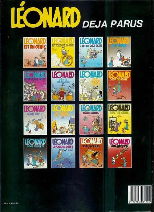 Verso de l'album Léonard Tome 14 Le poids du génie