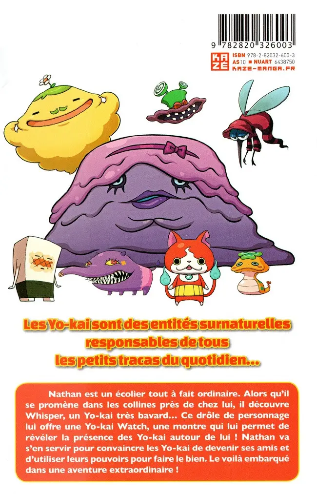 Verso de l'album Yo-Kai watch 1