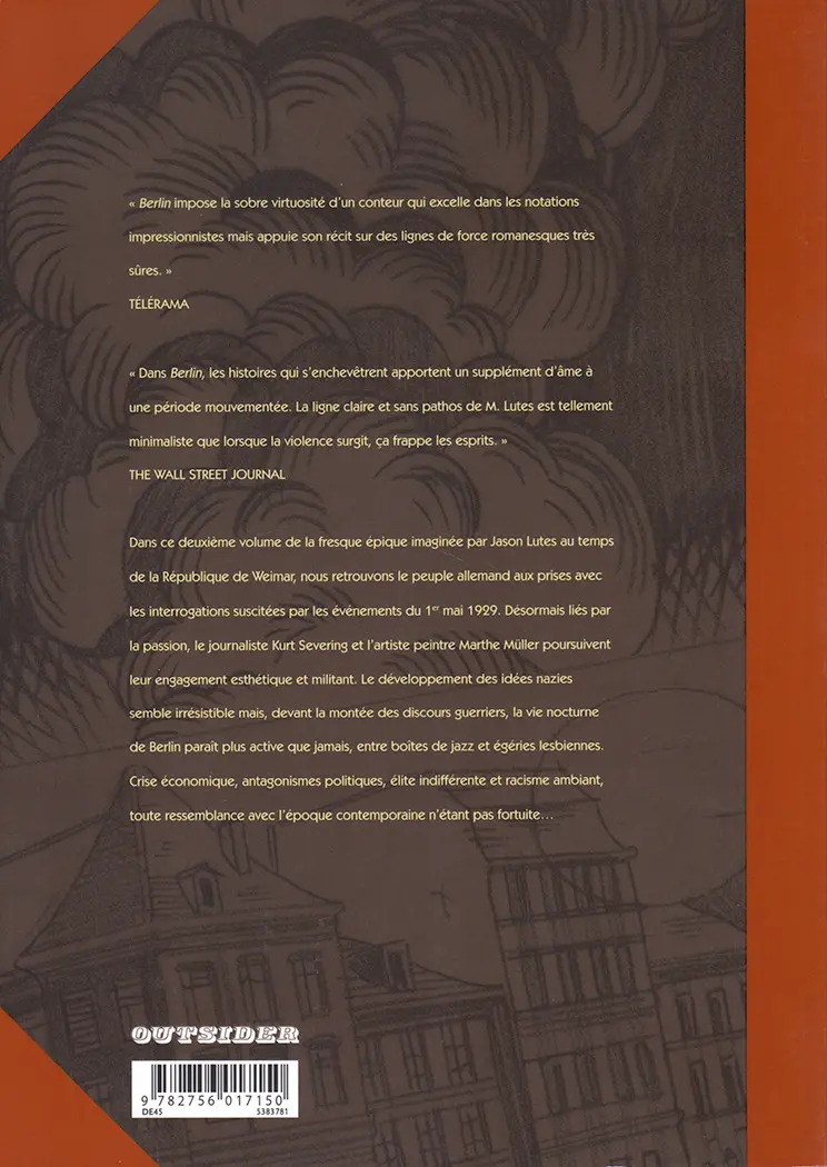 Verso de l'album Berlin Livre 2 Ville de fumée