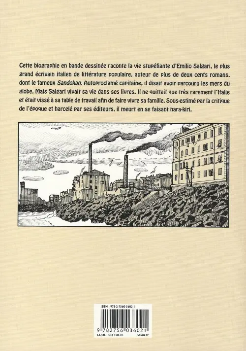 Verso de l'album La Vie rêvée du capitaine Salgari