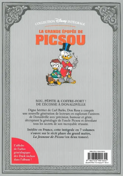Verso de l'album La Grande Épopée de Picsou Tome I La jeunesse de Picsou 1/2