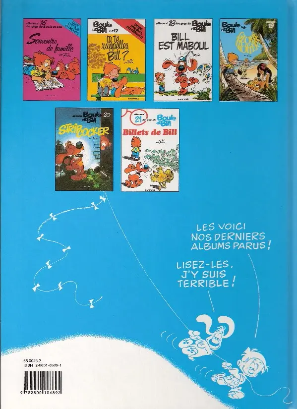 Verso de l'album Boule & Bill Tome 17 Tu te rappelles, Bill ?