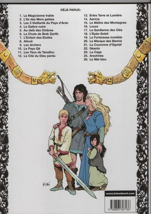 Verso de l'album Thorgal Tome 13 Entre Terre et Lumière