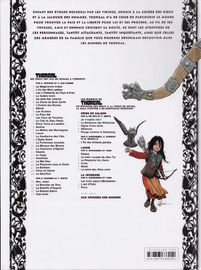 Verso de l'album Les mondes de Thorgal - Louve Tome 6 La reine des Alfes noirs