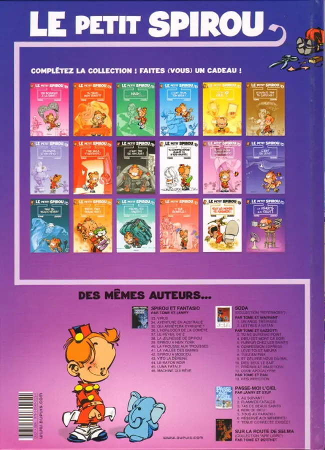Verso de l'album Le Petit Spirou Tome 18 La Vérité sur tout !