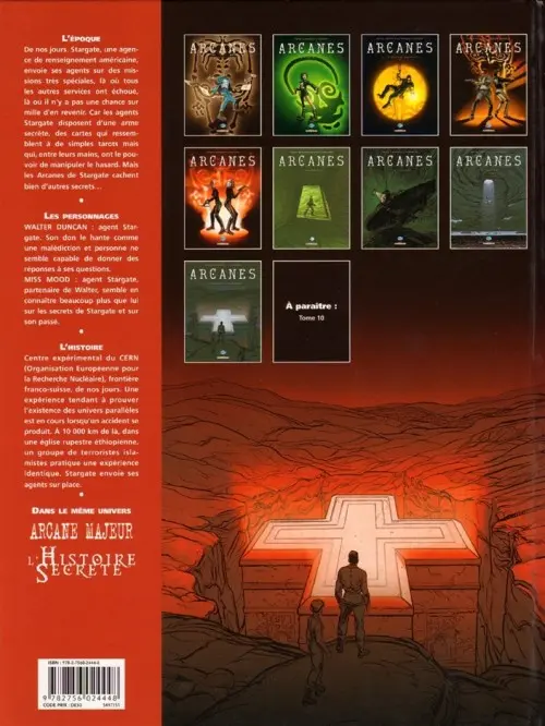 Verso de l'album Arcanes 9 L'expérience interdite