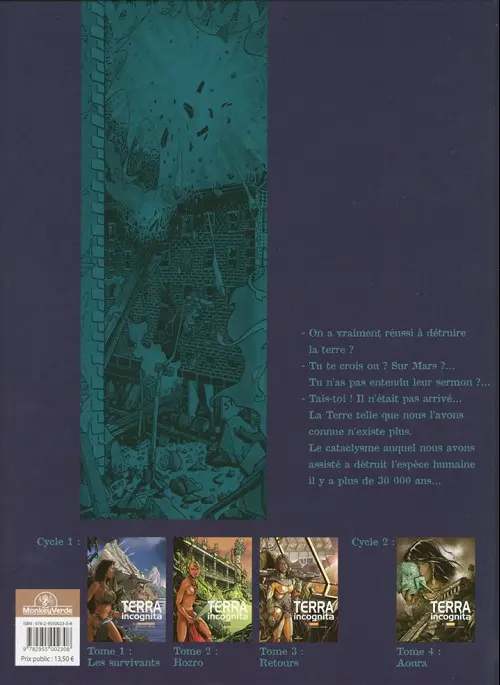 Verso de l'album Terra incognita Tome 1 Les survivants