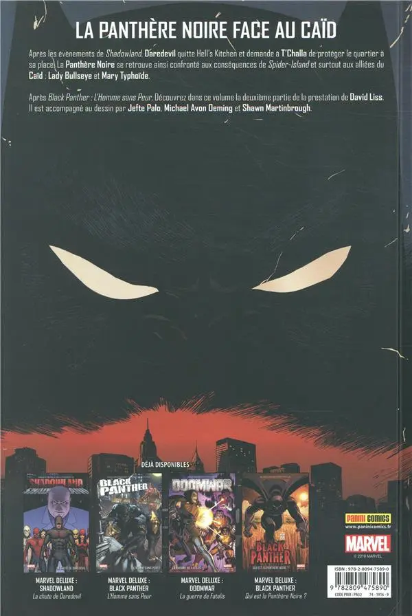 Verso de l'album Black Panther L'homme le plus dangereux du monde