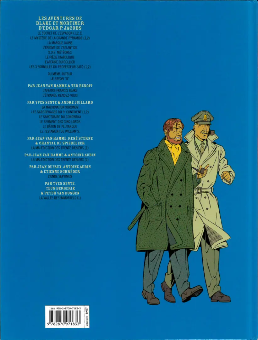 Verso de l'album Blake et Mortimer Tome 19 La Malédiction des trente deniers - Tome 1