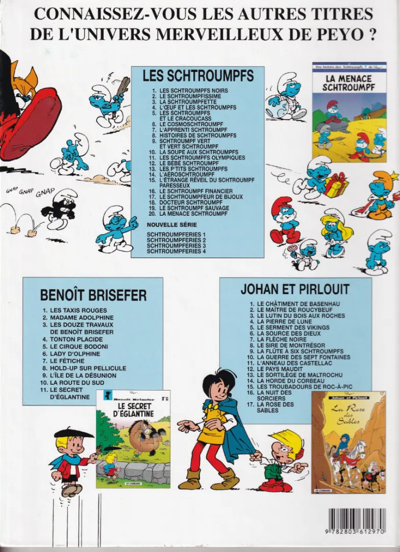 Verso de l'album Schtroumpferies Tome 3