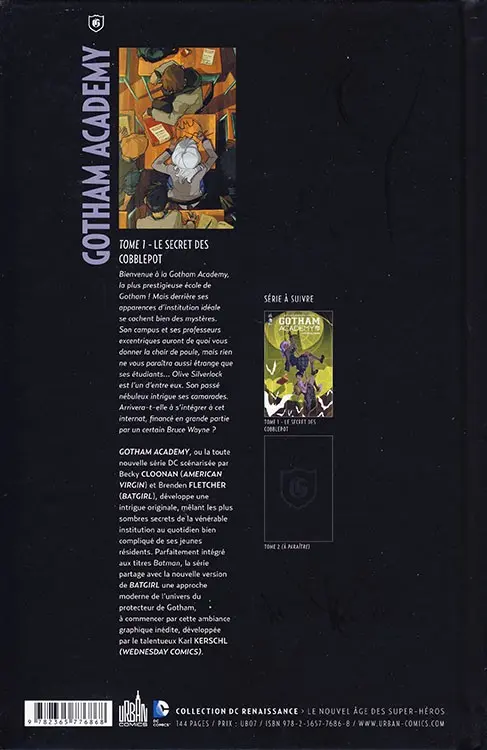 Verso de l'album Gotham Academy Tome 1 Le Secret des Cobblepot