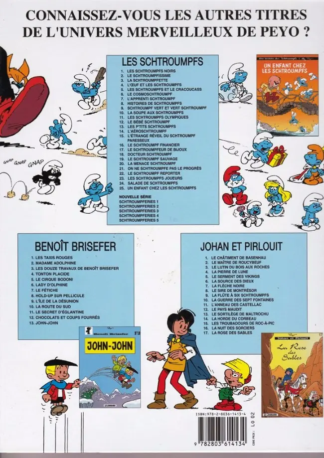 Verso de l'album Schtroumpferies Tome 4