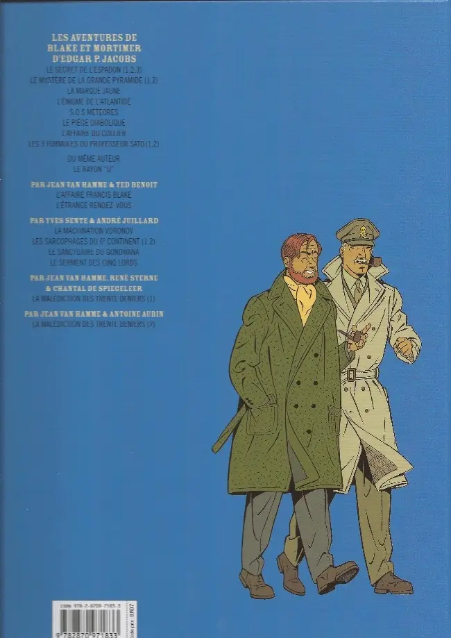 Verso de l'album Blake et Mortimer Tome 19 La Malédiction des trente deniers - Tome 1