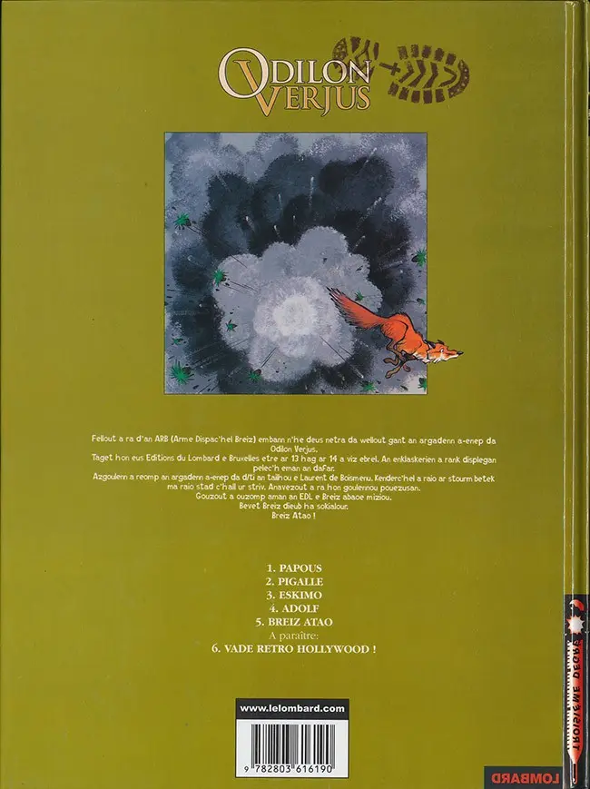 Verso de l'album Les exploits d'Odilon Verjus Tome 5 Breiz Atao
