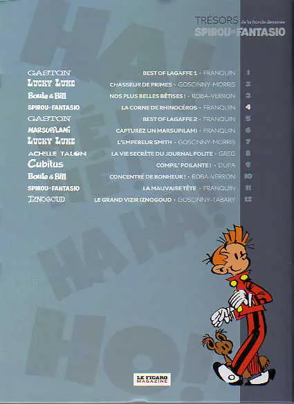 Verso de l'album Les Trésors de la bande dessinée Tome 4 Spirou et Fantasio - La corne de rhinocéros