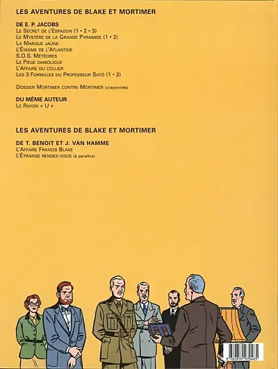 Verso de l'album Blake et Mortimer Tome 13 L'affaire Francis Blake