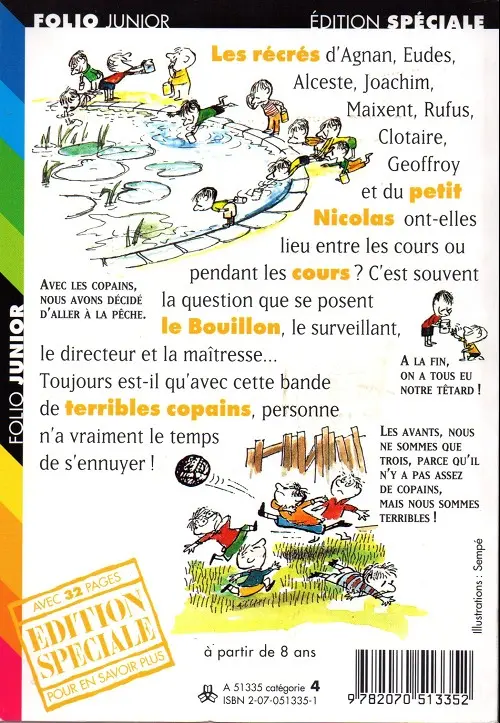 Verso de l'album Le Petit Nicolas Tome 2 Les récrés du petit nicolas