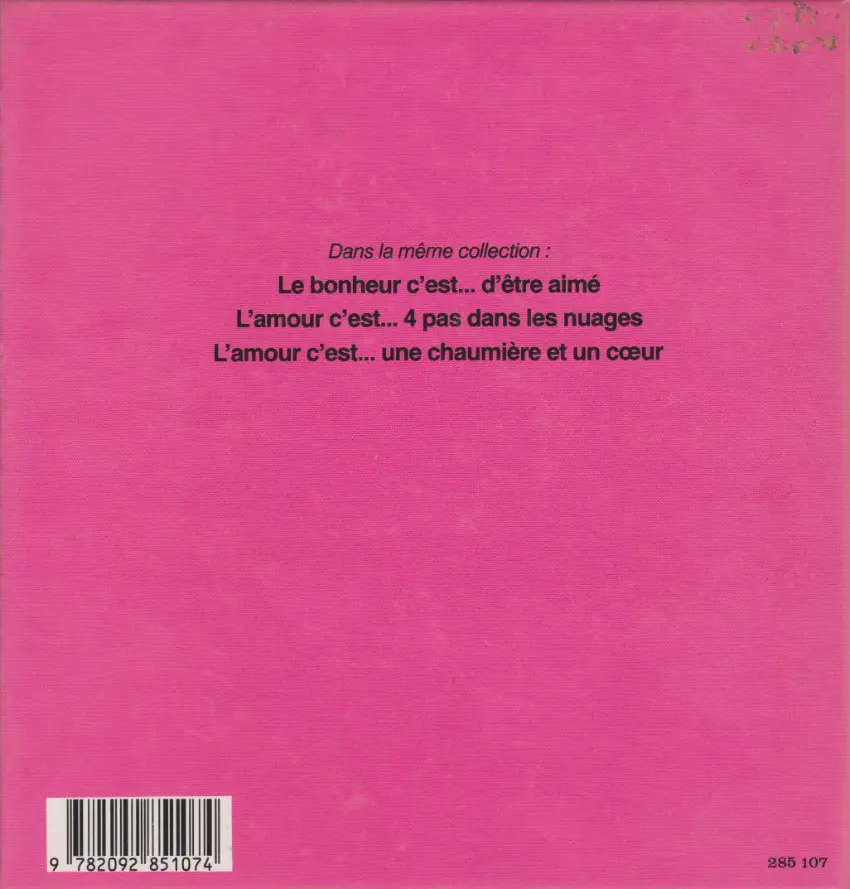 Verso de l'album Le bonheur c'est... Le bonheur c'est la vie à deux