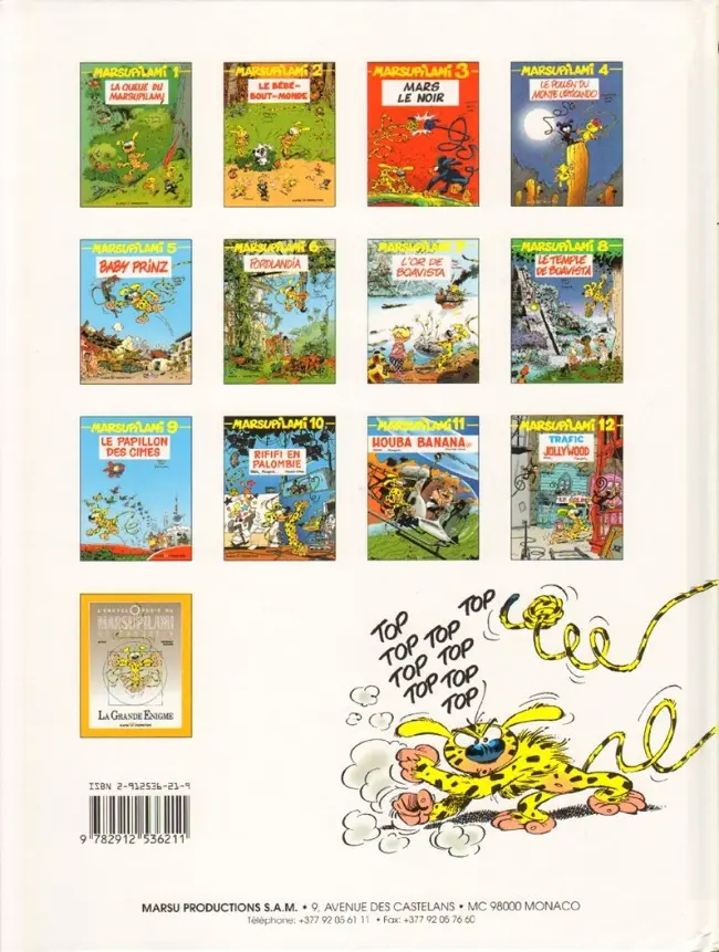 Verso de l'album Marsupilami Tome 13 Le défilé du jaguar