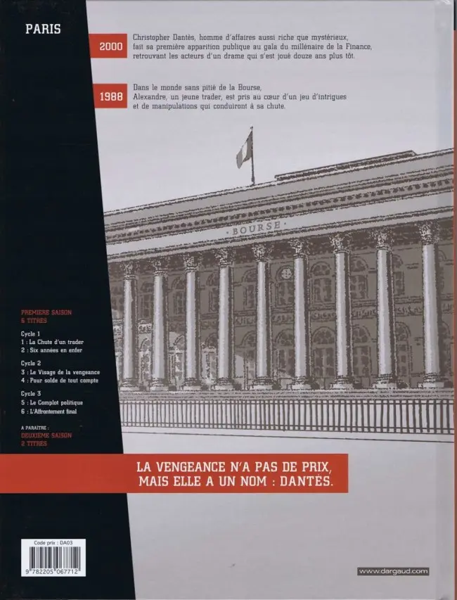Verso de l'album Dantès Tome 6 L'Affrontement final