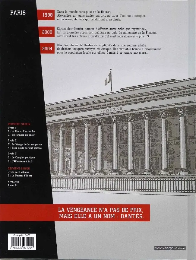 Verso de l'album Dantès Tome 7 Le Poison d'Ébène