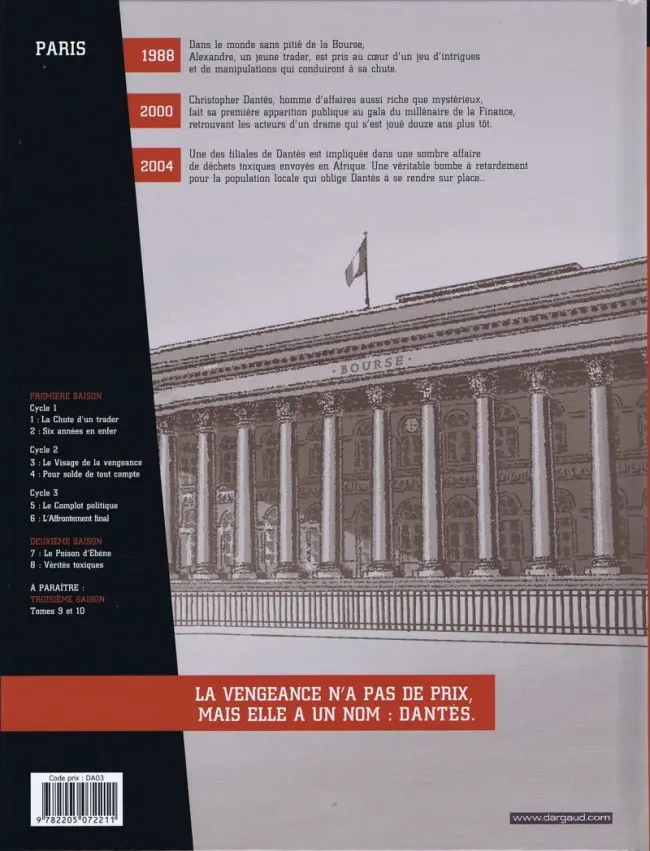 Verso de l'album Dantès Tome 8 Vérités toxiques
