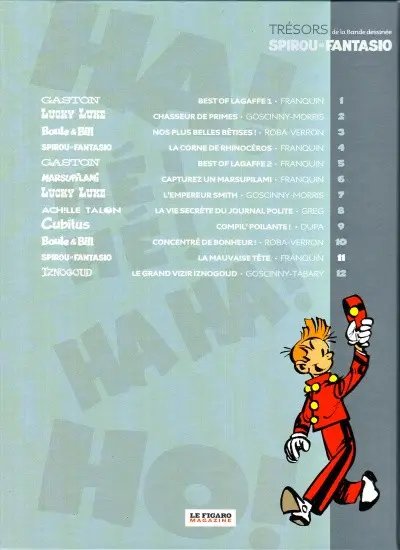 Verso de l'album Les Trésors de la bande dessinée Tome 11 Spirou et Fantasio - La mauvaise tête