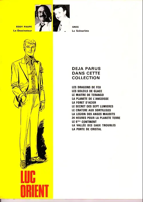Verso de l'album Luc Orient Tome 1 Les dragons de feu