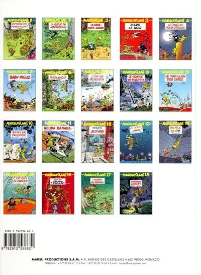 Verso de l'album Marsupilami Tome 18 Robinson Academy
