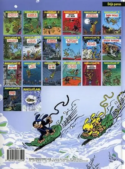 Verso de l'album Marsupilami Tome 19 Magie Blanche