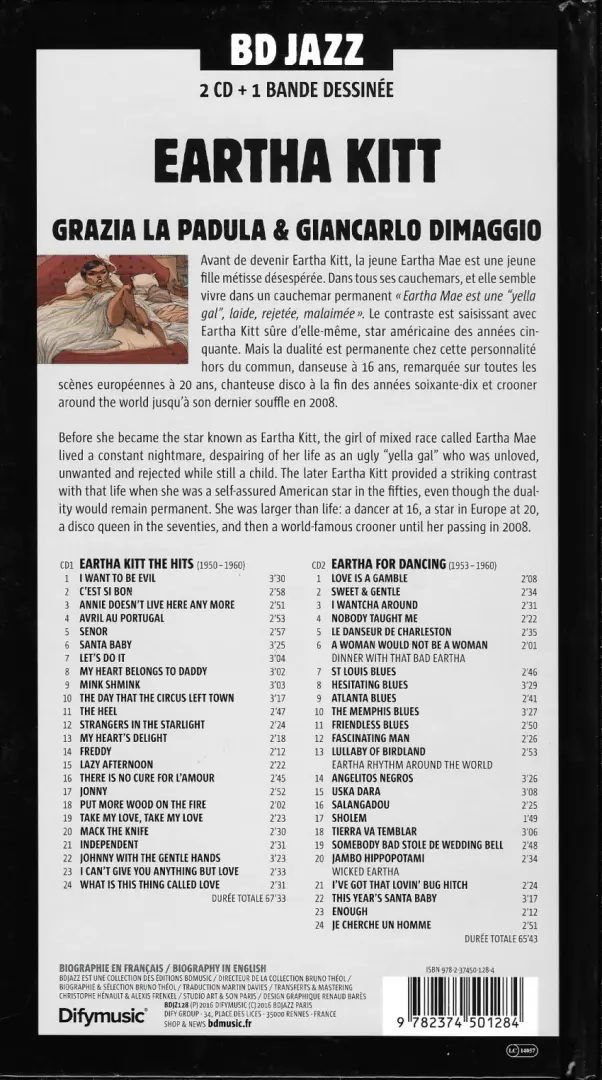 Verso de l'album BD Jazz Eartha Kitt