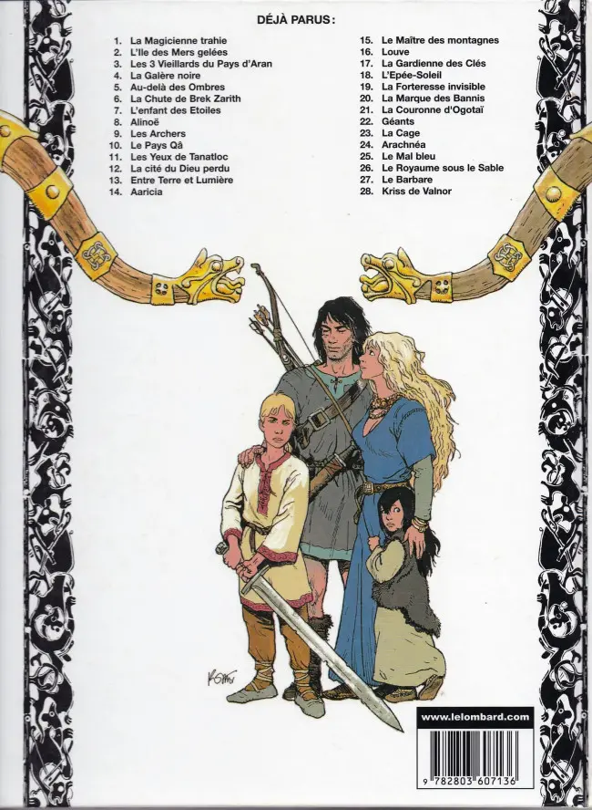 Verso de l'album Thorgal Tome 13 Entre Terre et Lumière
