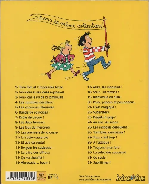 Verso de l'album Tom-Tom et Nana Tome 4 Les cartables décollent