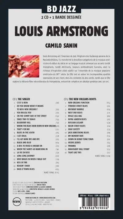 Verso de l'album BD Jazz Louis Armstrong
