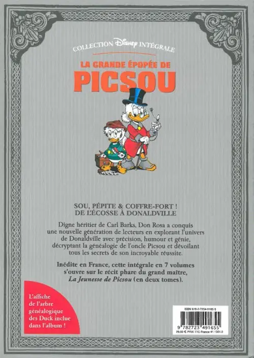 Verso de l'album La Grande Épopée de Picsou Tome I La jeunesse de Picsou 1/2